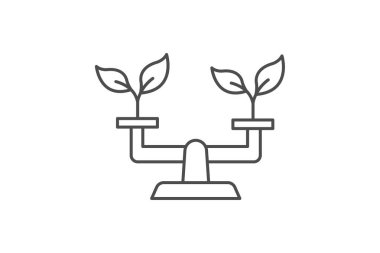 Ekolojik Denge ince çizgi simgesi, vektör, piksel mükemmel, illüstratör dosyası