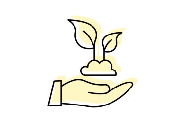 Doğa renk gölge ince çizgi simgesini, vektörü, pikseli mükemmel kaydet, illüstratör dosyası