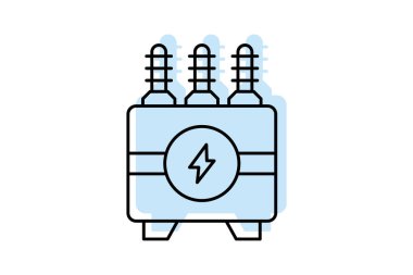 Elektrik Geçiş renk gölge ince çizgi simgesi, vektör, piksel mükemmel, illüstratör dosyası