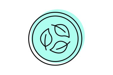 Biyo-çözünebilir renk gölge ince çizgi simgesi, vektör, piksel mükemmel, illüstratör dosyası