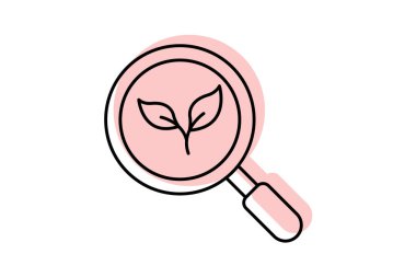 Organik Arama Rengi İnce Çizgisi simgesi, vektör, piksel mükemmel, illüstratör dosyası