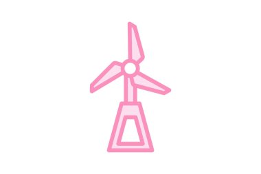 Rüzgar Gücü duoton çizgi simgesi, vektör, piksel mükemmel, illüstratör dosyası