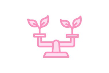 Ekolojik Denge duoton çizgi simgesi, vektör, piksel mükemmel, illüstratör dosyası