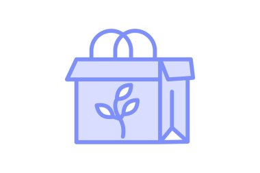 Eko Paketleme duoton çizgi simgesi, vektör, piksel mükemmel, illüstratör dosyası