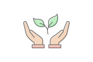 El Tutma Bitkisi renk simgesi, vektör, piksel mükemmel, illüstratör dosyası