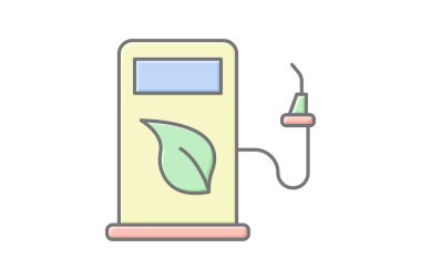 Gaz Pompası doğrusal renk simgesi, vektör, piksel mükemmel, illüstratör dosyası