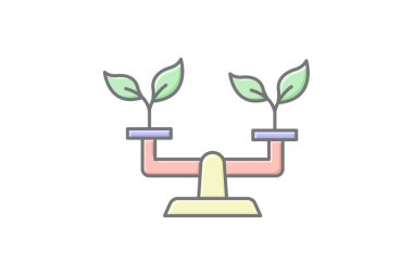 Ekolojik Denge doğrusal renk simgesi, vektör, piksel mükemmel, illüstratör dosyası