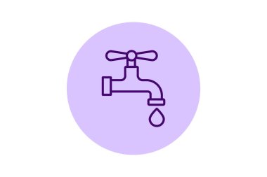 Su musluğu beşgeni, vektör, piksel mükemmel, illüstratör dosyası