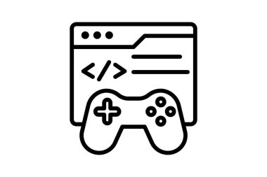 Oyun Geliştirme satırı simgesi, vektör, piksel mükemmel, illüstratör dosyası