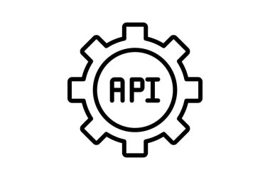 API Geliştirme satırı simgesi, vektör, piksel mükemmel, illüstratör dosyası