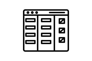 Kanban satır simgesi, vektör, piksel mükemmel, illüstratör dosyası