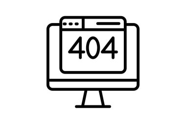 404 Hata çizgisi simgesi, vektör, piksel mükemmel, illüstratör dosyası