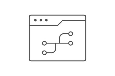 Sürüm Denetim İnce Çizgisi simgesi, vektör, piksel mükemmel, illüstratör dosyası