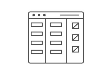 Kanban ince çizgi simgesi, vektör, piksel mükemmel, illüstratör dosyası