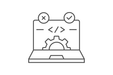 Test-Driven Development thinline icon , vector, pixel perfect, illustrator file clipart