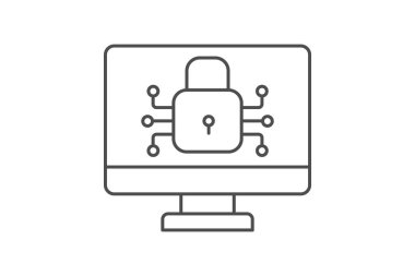 Güvenlik ince simgesi, vektör, piksel mükemmel, illüstratör dosyası