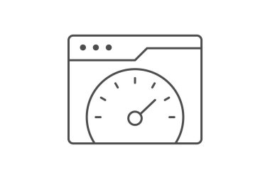 Performans Web İnce Çizgisi simgesi, vektör, piksel mükemmel, illüstratör dosyası