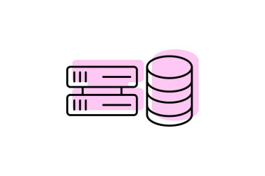 Veritabanı Geliştirme Renk Gölgesi İnce çizgi simgesi, vektör, piksel mükemmel, illüstratör dosyası