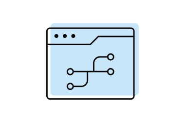 Sürüm Denetim renk gölge ince çizgi simgesi, vektör, piksel mükemmel, illüstratör dosyası
