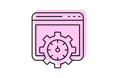 Renk gölgesi inceltme simgesi, vektör, piksel mükemmel, illüstratör dosyası