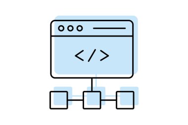 Frameworks renk gölge ince çizgi simgesi, vektör, piksel mükemmel, illüstratör dosyası