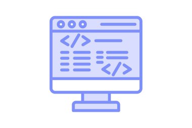 Duotone satır simgesi, vektör, piksel mükemmel, illüstratör dosyası programlanıyor