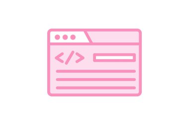 İkili satır simgesi kodlaması, vektör, piksel mükemmel, illüstratör dosyası