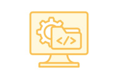 Yazılım Geliştirme duotone satır simgesi, vektör, piksel mükemmel, illüstratör dosyası