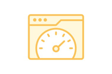 Performans web duotone satır simgesi, vektör, piksel mükemmel, illüstratör dosyası