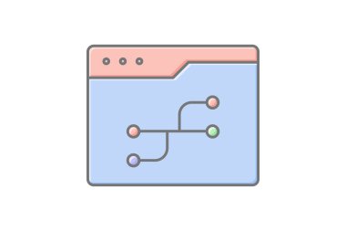 Sürüm Denetim doğrusal renk simgesi, vektör, piksel mükemmel, illüstratör dosyası