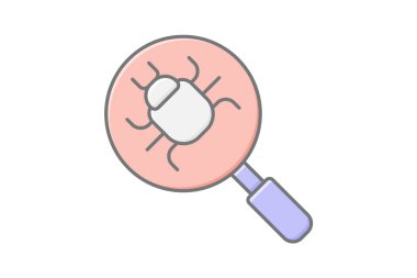 Hata ayıklama doğrusal renk simgesi, vektör, piksel mükemmel, illüstratör dosyası