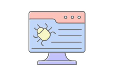 Hata ayıklama renk simgesi, vektör, piksel mükemmel, illüstratör dosyası