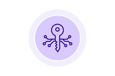 Dijital Anahtar renk çemberi simgesi, vektör, piksel mükemmel, illüstratör dosyası