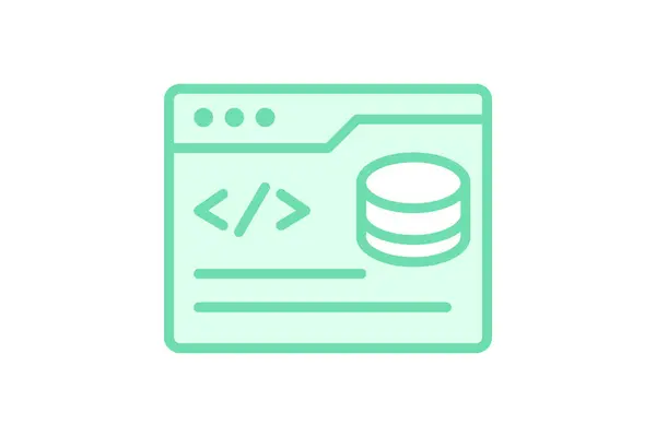 Arka uç Geliştirme duotone satır simgesi, vektör, piksel mükemmel, illüstratör dosyası