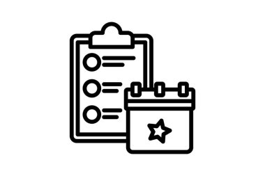 Olay Planlama çizgisi simgesi, vektör, piksel mükemmel, illüstratör dosyası