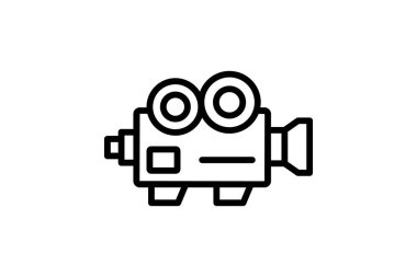 Videografi çizgisi simgesi, vektör, piksel mükemmel, illüstratör dosyası