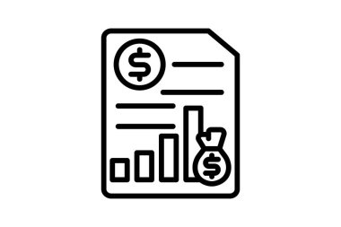 Bütçe çizgisi simgesi, vektör, piksel mükemmel, illüstratör dosyası