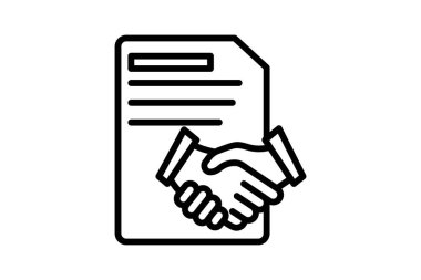 Kontrat Yönetimi çizgi simgesi, vektör, piksel mükemmel, illüstratör dosyası