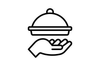 Food serving line icon , vector, pixel perfect, illustrator file clipart