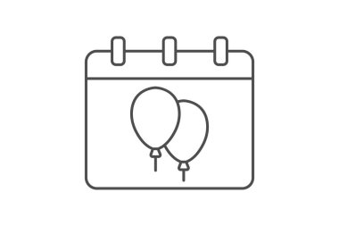 Olay Zamanlaması ince simge, vektör, piksel mükemmel, illüstratör dosyası