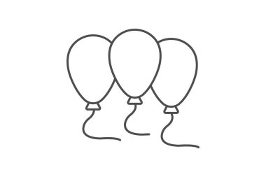 Balonlar ince çizgi simgesi, vektör, piksel mükemmel, illüstratör dosyası