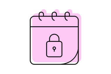 Güvenlik rengi gölge ince çizgi simgesi, vektör, piksel mükemmel, illüstratör dosyası