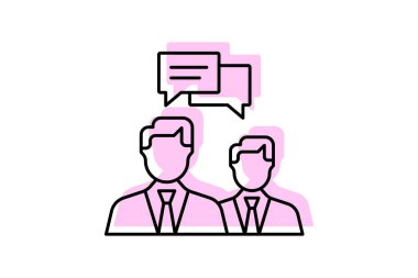 İstemci Danışmanlık renk gölge ince çizgi simgesi, vektör, piksel mükemmel, illüstratör dosyası