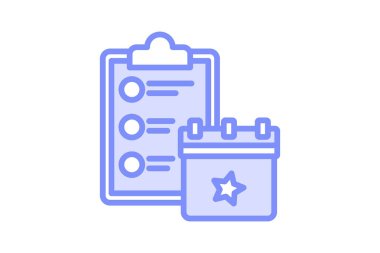 Olay Planlama duoton çizgi simgesi, vektör, piksel mükemmel, illüstratör dosyası