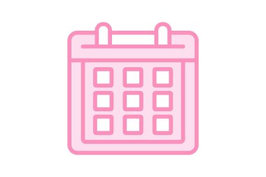 Takvim duoton satır simgesi, vektör, piksel mükemmel, illüstratör dosyası