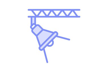 Sahne Işıklandırması duoton çizgi simgesi, vektör, piksel mükemmel, illüstratör dosyası