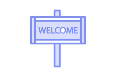 Welcome Sign duotone line icon , vector, pixel perfect, illustrator file clipart