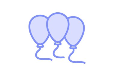 Balonlar duoton çizgi simgesi, vektör, piksel mükemmel, illüstratör dosyası