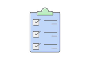 Kontrol listesi doğrusal renk simgesi, vektör, piksel mükemmel, illüstratör dosyası