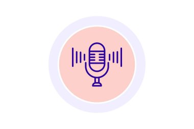 Microphone color circle icon , vector, pixel perfect, illustrator file clipart